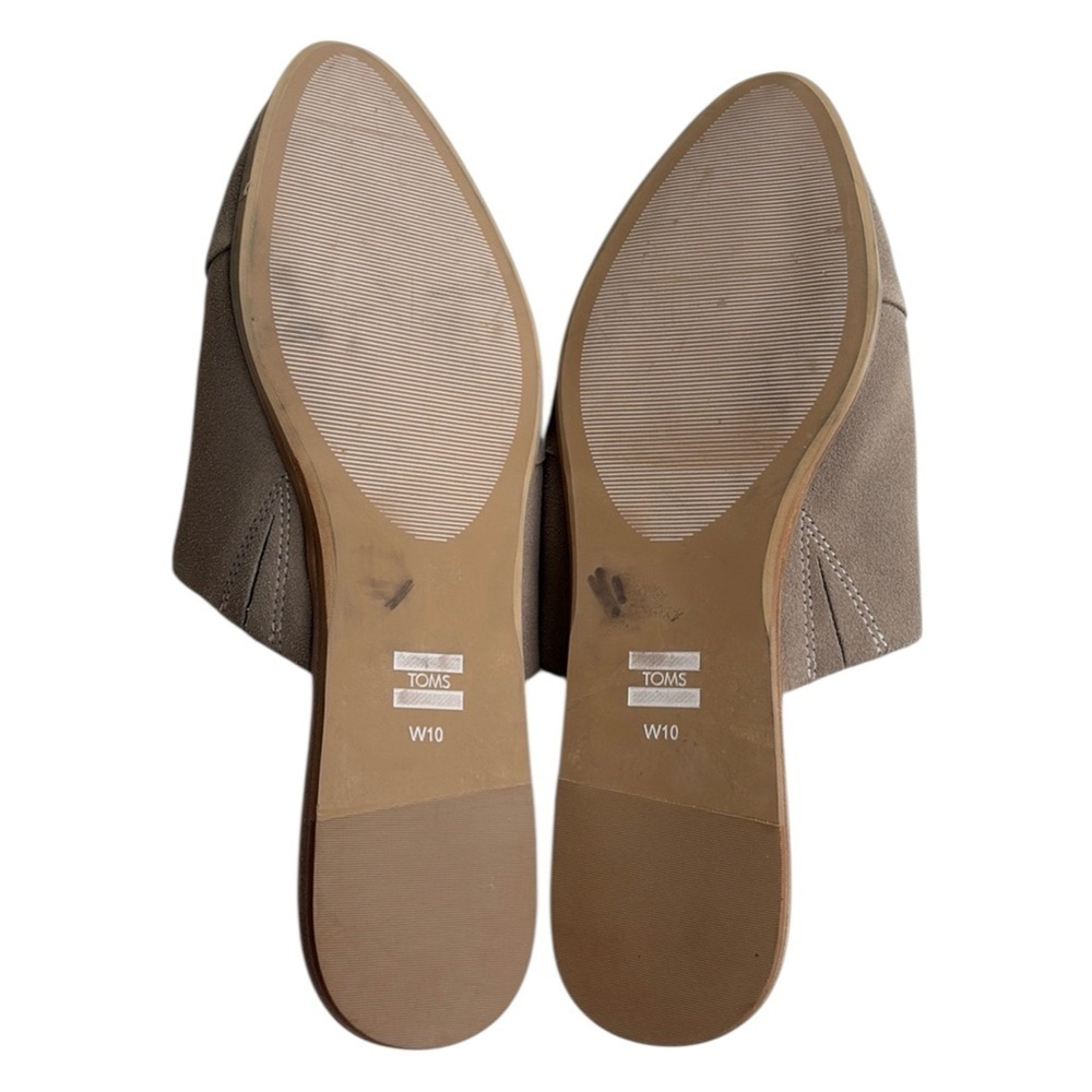 Like New Toms Leather Jade Mule Flats Taupe Size 10 - Picture 7 of 8